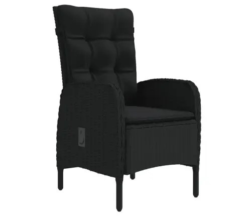 7-Daļīgs Dārza Mēbeļu Komplekts Ar Matračiem, Melns Vidaxl