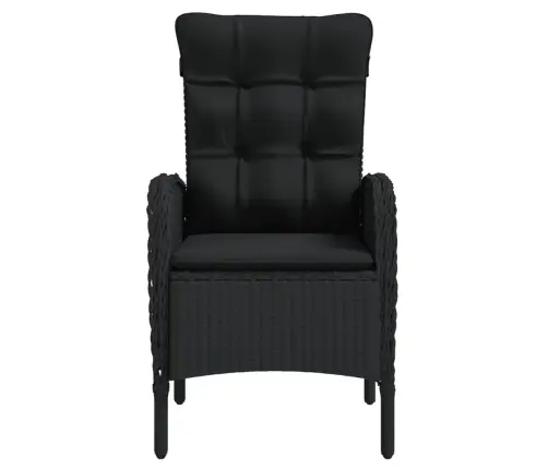 7-Daļīgs Dārza Mēbeļu Komplekts Ar Matračiem, Melns Vidaxl