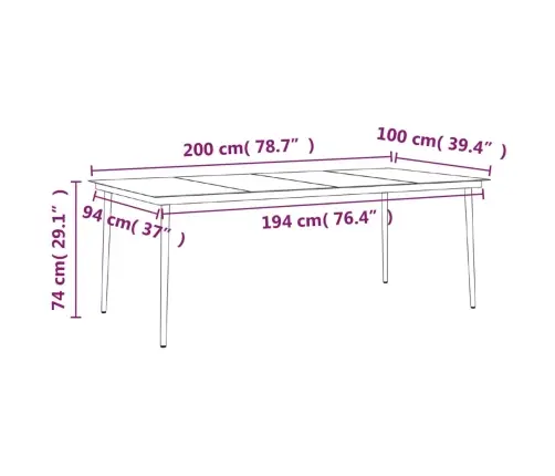 7-Daļīgs Dārza Mēbeļu Komplekts Ar Matračiem, Melns Vidaxl