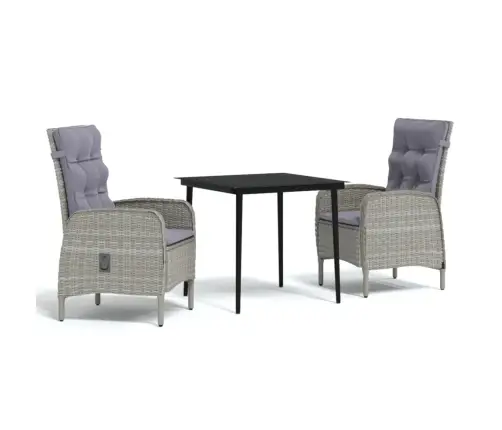 Sodo Komplektas Su Pagalvėlėmis, 3 Dalių, Pilkas Ir Juodas