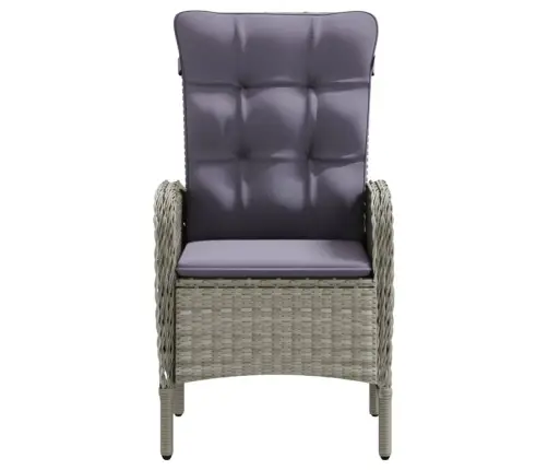 7-Daļīgs Dārza Mēbeļu Komplekts Ar Matračiem, Pelēka Ar Melns Vidaxl