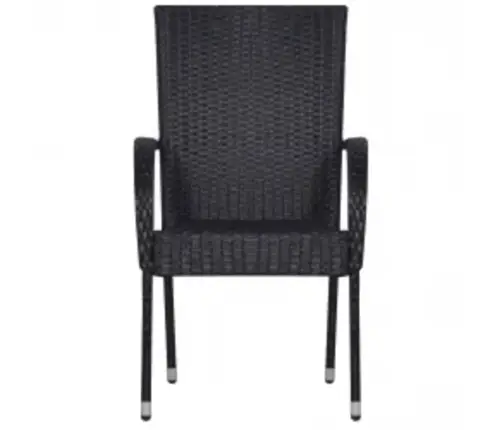 5-Daļīgs Dārza Mēbeļu Komplekts, Melns Vidaxl