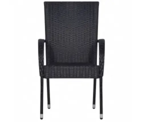 7-Daļīgs Dārza Mēbeļu Komplekts, Melns Vidaxl