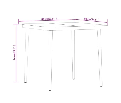 3-Daļīgs Dārza Mēbeļu Komplekts, Melns Vidaxl