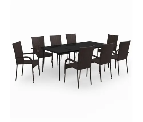 Sodo Komplektas Su Pagalvėlėmis, 9 Dalių, Rudas Ir Juodas