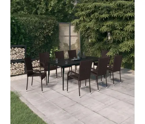 Sodo Komplektas Su Pagalvėlėmis, 9 Dalių, Rudas Ir Juodas