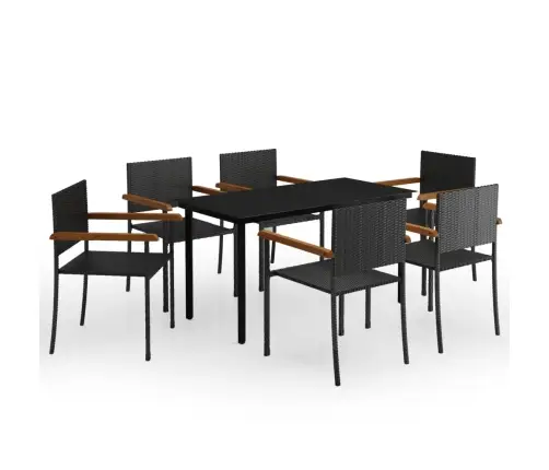 7-Daļīgs Dārza Mēbeļu Komplekts, Melns Vidaxl