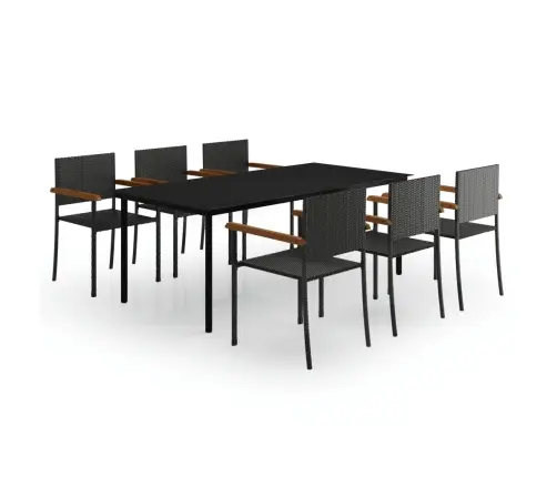 7-Daļīgs Dārza Mēbeļu Komplekts, Melns Vidaxl