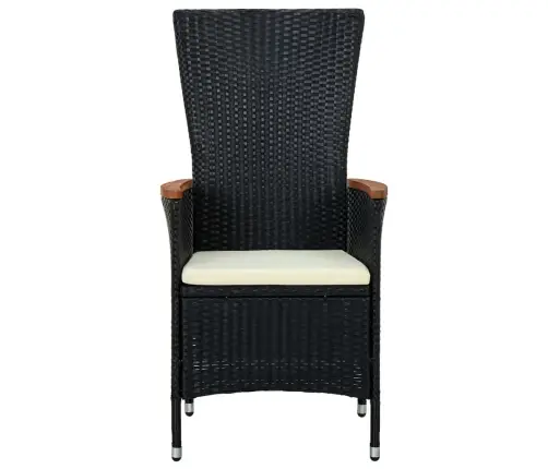 5-Osaline Aiamööbli Komplekt Patjadega, Must