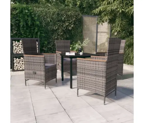 5-Daļīgs Dārza Mēbeļu Komplekts Ar Matračiem, Pelēks Vidaxl 5-Daļīgs Dārza Mēbeļu Komplekts Ar Matračiem, Pelēks Vidaxl