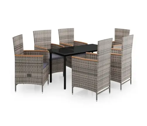 7-Osaline Aiamööbli Komplekt Patjadega, Hall