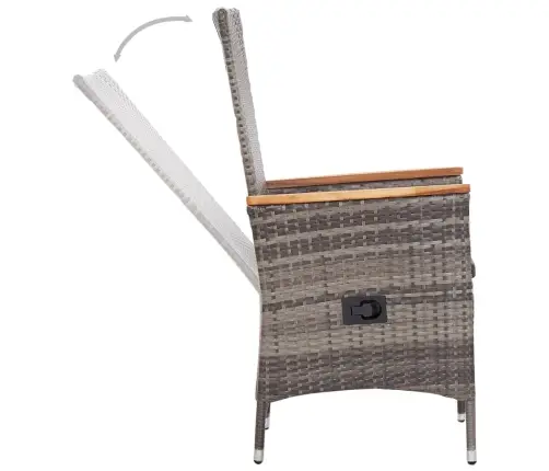 9-Osaline Aiamööblikomplekt Patjadega, Hall