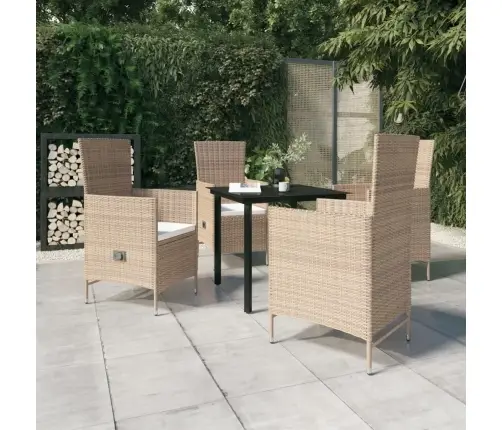 5-Osaline Aiamööbli Komplekt Patjadega, Beež