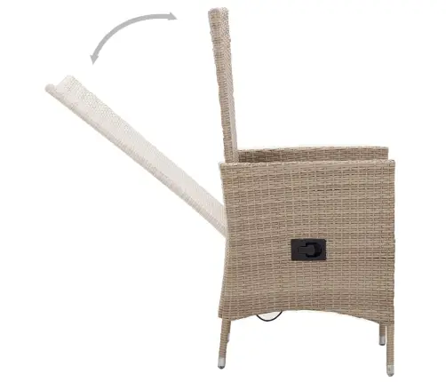 7-Daļīgs Dārza Mēbeļu Komplekts Ar Matračiem, Bēšs Vidaxl