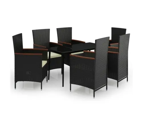 Sodo Komplektas Su Pagalvėlėmis, 7 Dalių, Juodos Spalvos