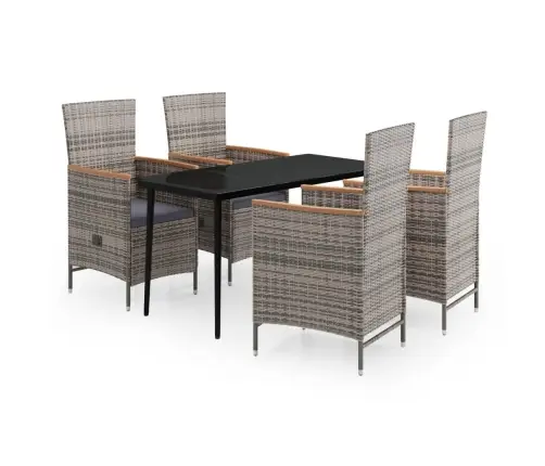 Sodo Komplektas Su Pagalvėlėmis, 5 Dalių, Pilkos Spalvos