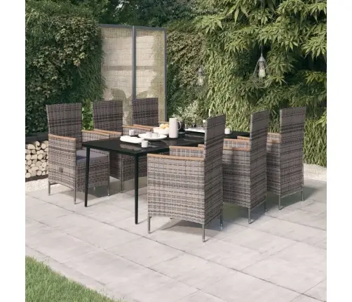7-Osaline Aiamööbli Komplekt Patjadega, Hall