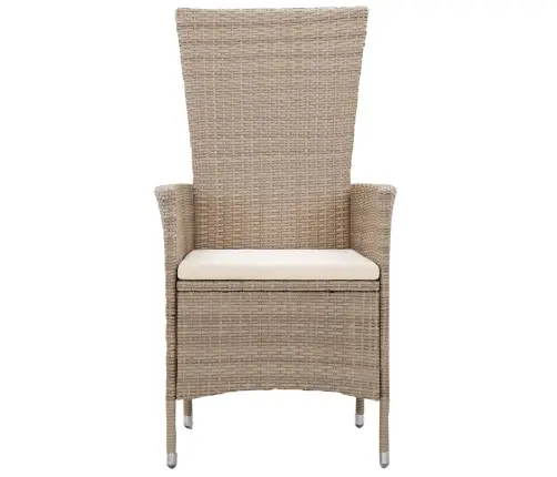 5-Daļīgs Dārza Mēbeļu Komplekts Ar Matračiem, Bēšs Vidaxl