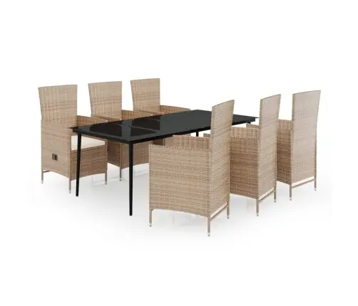 Sodo Komplektas Su Pagalvėlėmis, 7 Dalių, Smėlio Spalvos