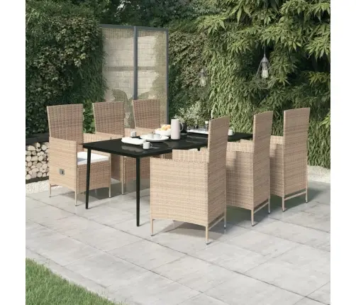 Sodo Komplektas Su Pagalvėlėmis, 7 Dalių, Smėlio Spalvos