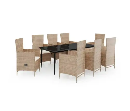 Sodo Komplektas Su Pagalvėlėmis, 9 Dalių, Smėlio Spalvos