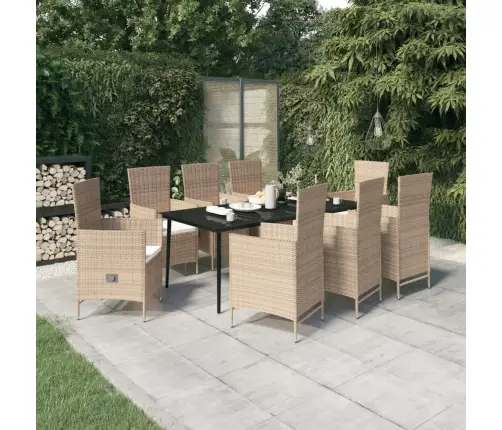 Sodo Komplektas Su Pagalvėlėmis, 9 Dalių, Smėlio Spalvos