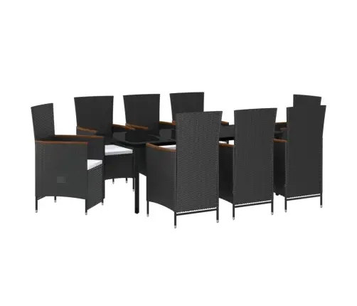 Sodo Komplektas Su Pagalvėlėmis, 9 Dalių, Juodas