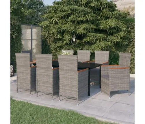 Sodo Komplektas Su Pagalvėlėmis, 9 Dalių, Pilkos Spalvos