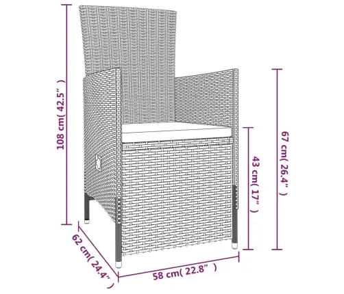 7-Daļīgs Dārza Mēbeļu Komplekts Ar Matračiem, Bēšs Vidaxl