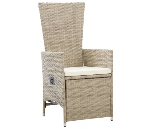 9-Daļīgs Dārza Mēbeļu Komplekts Ar Matračiem, Bēšs Vidaxl