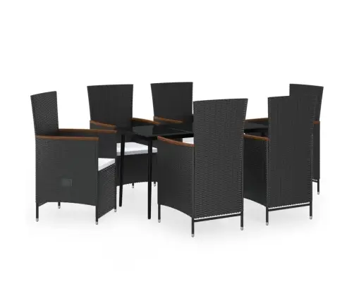 Sodo Komplektas Su Pagalvėlėmis, 7 Dalių, Juodos Spalvos