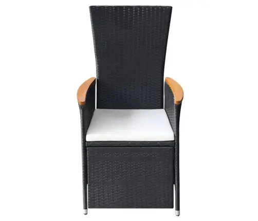 9-Daļīgs Dārza Mēbeļu Komplekts, Matrači, Melns Vidaxl