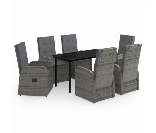 7-Osaline Aiamööbli Komplekt Patjadega, Hall
