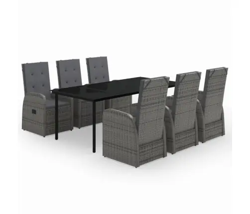 Sodo Komplektas Su Pagalvėlėmis, 7 Dalių, Pilkos Spalvos