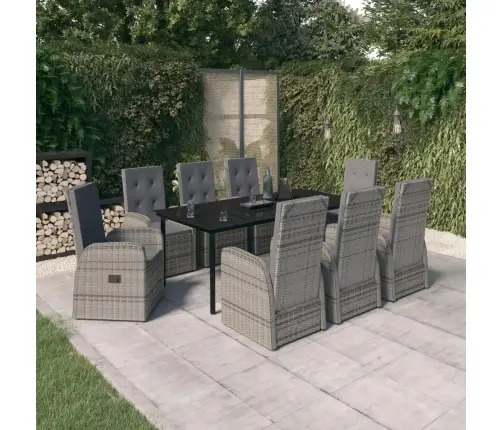 Sodo Komplektas Su Pagalvėlėmis, 9 Dalių, Pilkos Spalvos