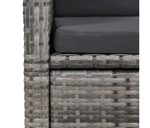 7-Daļīgs Dārza Mēbeļu Komplekts Ar Matračiem, Pelēks Vidaxl