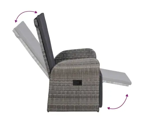 9-Osaline Aiamööbli Komplekt Patjadega, Hall