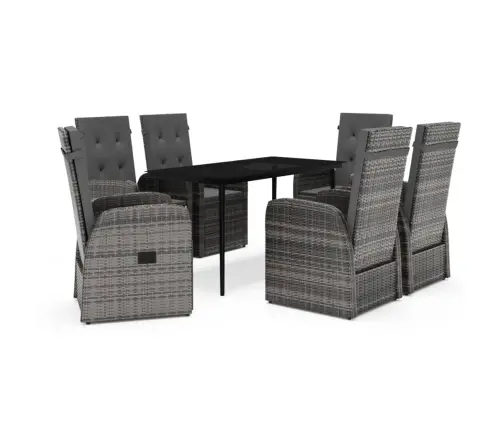 7-Osaline Aiamööbli Komplekt Patjadega, Hall