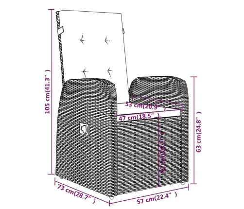 7-Osaline Aiamööbli Komplekt Patjadega, Hall