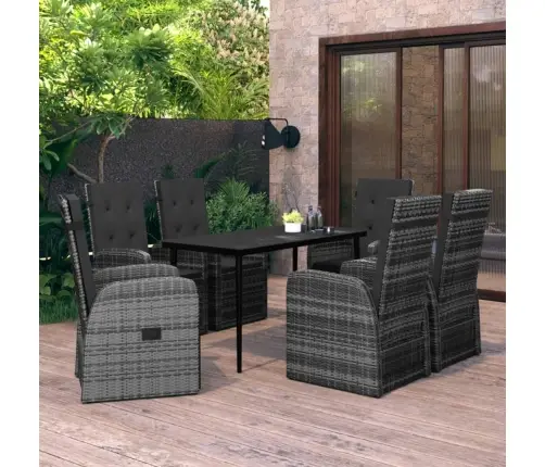 7-Osaline Aiamööbli Komplekt Patjadega, Hall