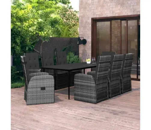 9-Osaline Aiamööbli Komplekt Patjadega, Hall