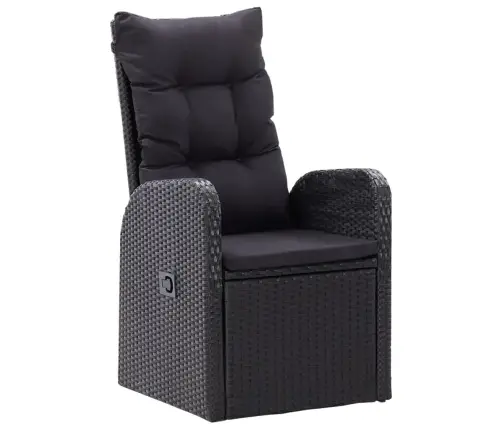 9-Daļīgs Dārza Mēbeļu Komplekts, Matrači, Melns Vidaxl