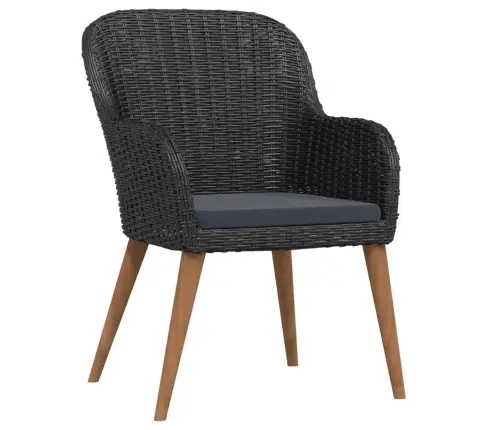 Sodo Valgomojo Komplektas Su Pagalvėlėmis, 3 Dalių, Juodas