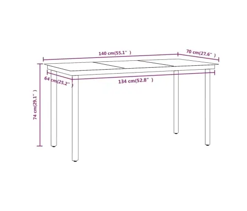7-Daļīgs Dārza Mēbeļu Komplekts Ar Matračiem, Melns Vidaxl