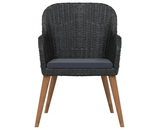 Sodo Valgomojo Komplektas Su Pagalvėlėmis, 5 Dalių, Juodas