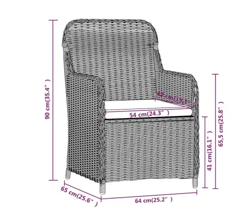3-Daļīgs Dārza Mēbeļu Komplekts Ar Matračiem Vidaxl