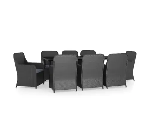 Sodo Komplektas Su Pagalvėlėmis, 9 Dalių, Juodas