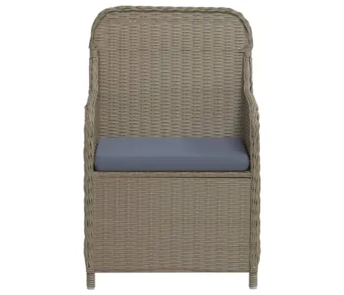 3-Osaline Aia Söögimööbli Komplekt Patjadega, Pruun