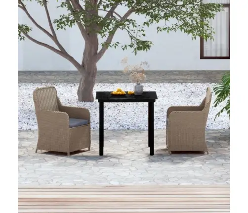 3-Osaline Aia Söögimööbli Komplekt Patjadega, Pruun