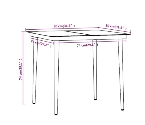 5-Daļīgs Dārza Mēbeļu Komplekts Ar Matračiem, Melns Vidaxl